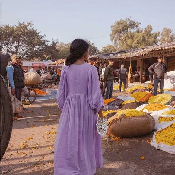 NWT 💜Daughters of India Kyra Midi Dress in Lilac💜 - Picture 11 of 13